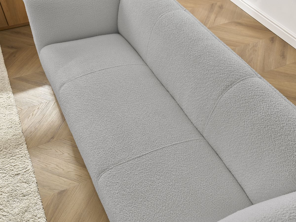 Ensemble canapé droit fixe 3 + 2 places + fauteuil GIORGIA tissu bouclette