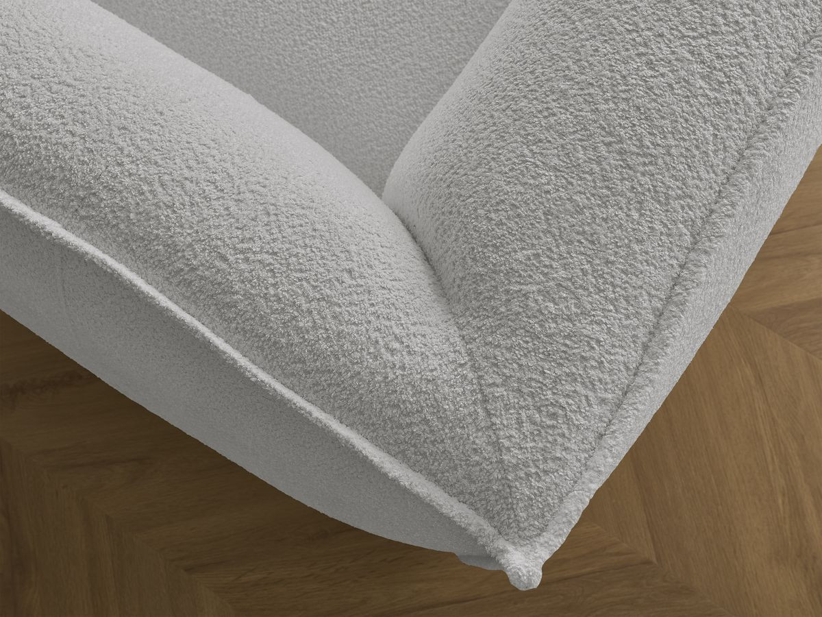 Ensemble canapé droit fixe 3 + 2 places + fauteuil GIORGIA tissu bouclette