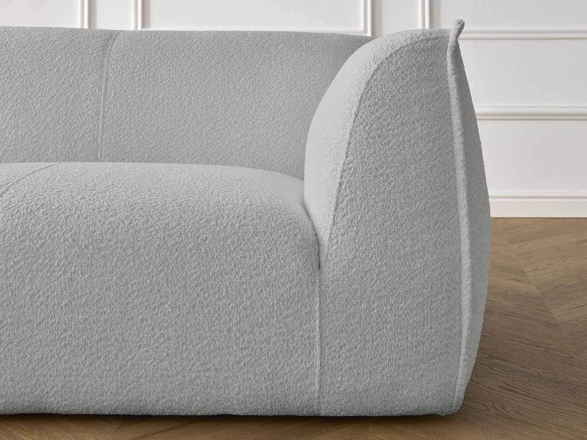 Ensemble canapé droit fixe 3 + 2 places + fauteuil GIORGIA tissu bouclette