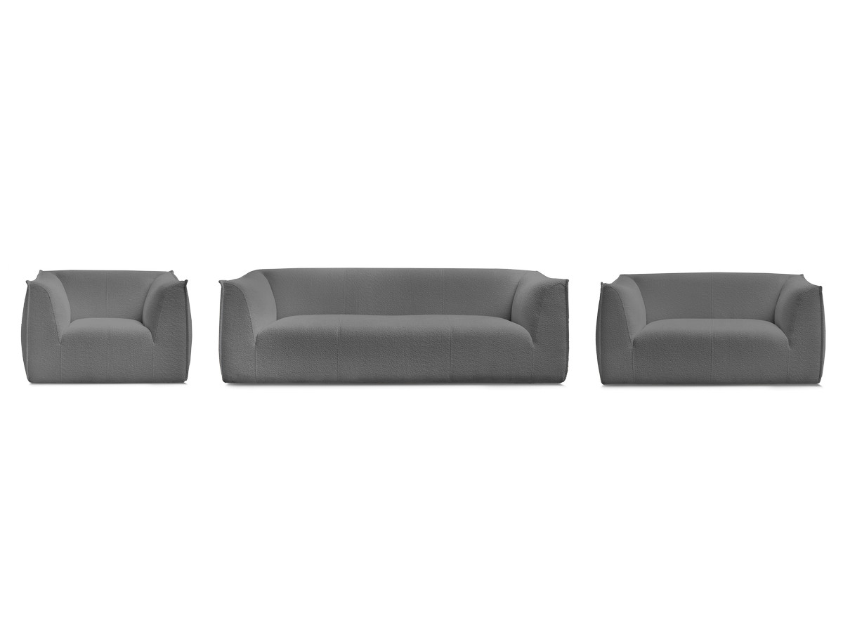 Ensemble canapé droit fixe 3 + 2 places + fauteuil GIORGIA tissu bouclette
