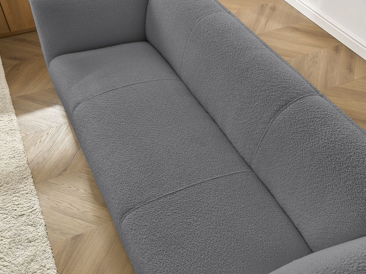 Ensemble canapé droit fixe 3 + 2 places + fauteuil GIORGIA tissu bouclette