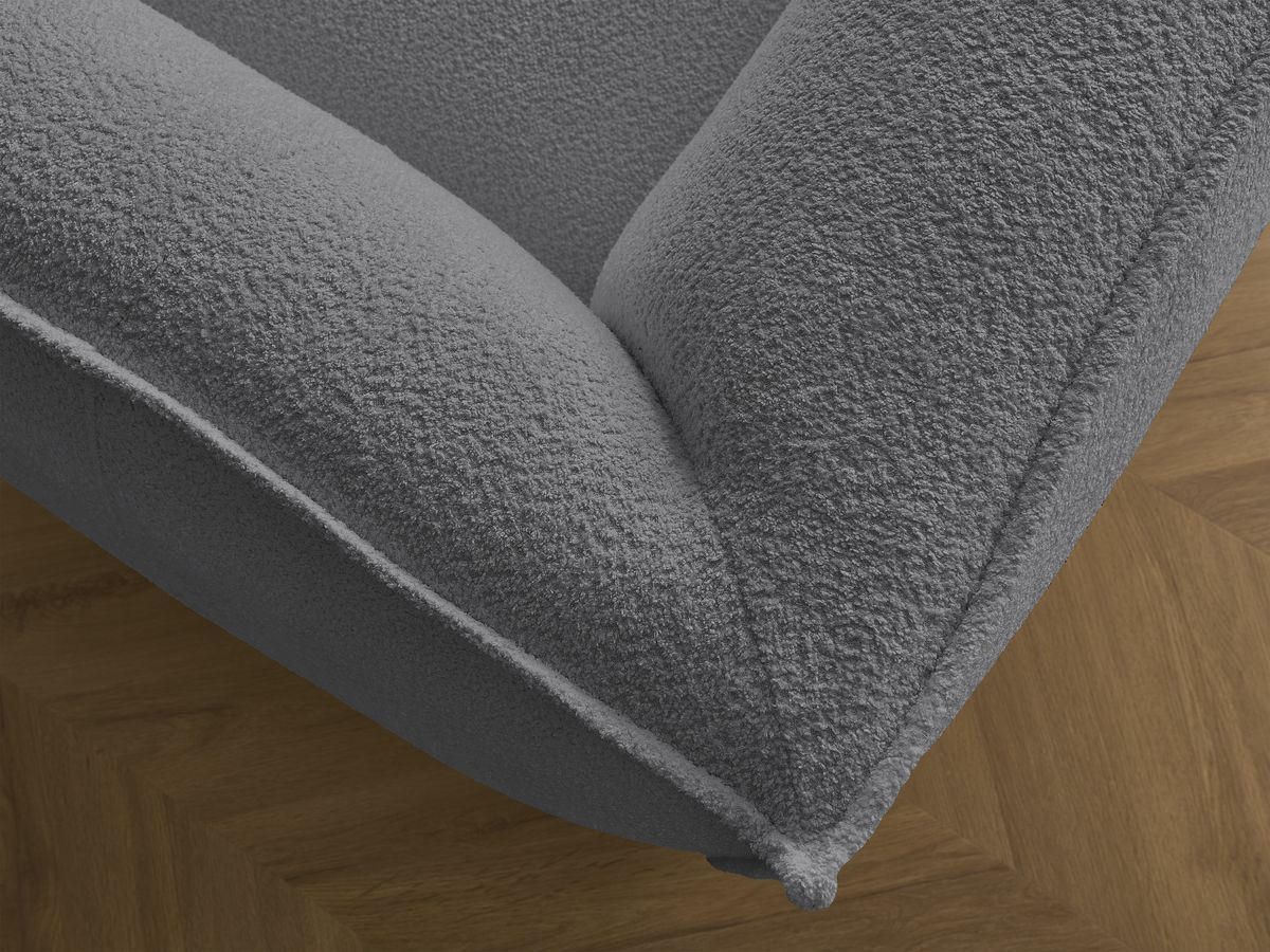 Ensemble canapé droit fixe 3 + 2 places + fauteuil GIORGIA tissu bouclette