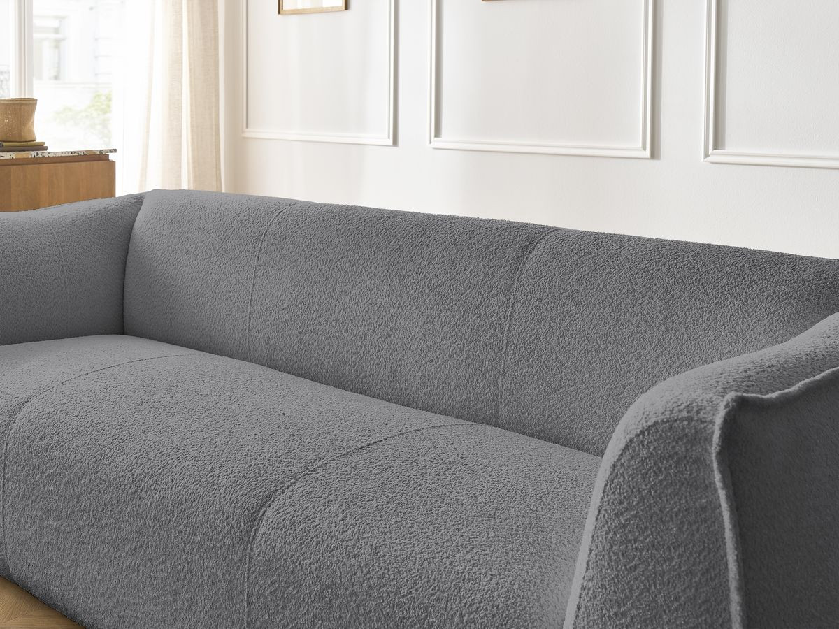 Ensemble canapé droit fixe 3 + 2 places + fauteuil GIORGIA tissu bouclette