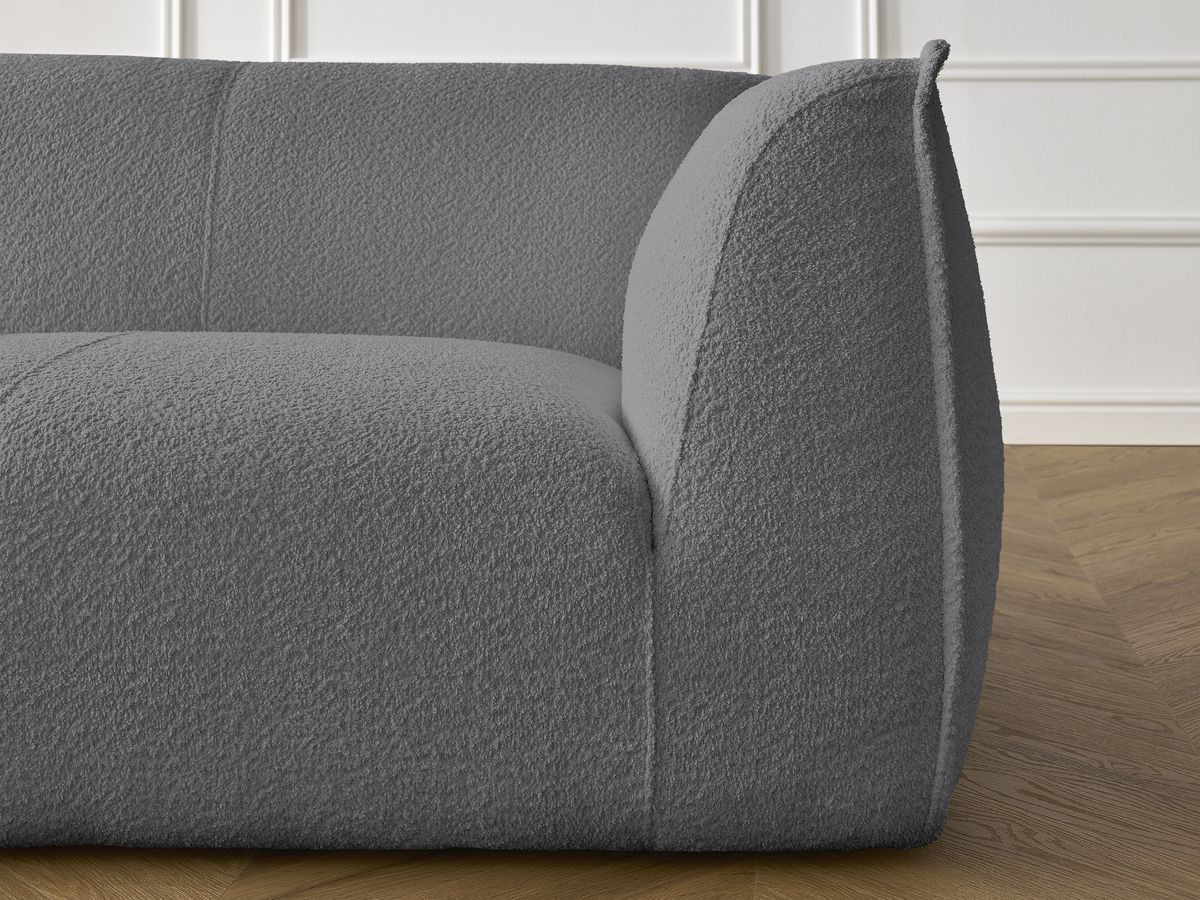 Ensemble canapé droit fixe 3 + 2 places + fauteuil GIORGIA tissu bouclette