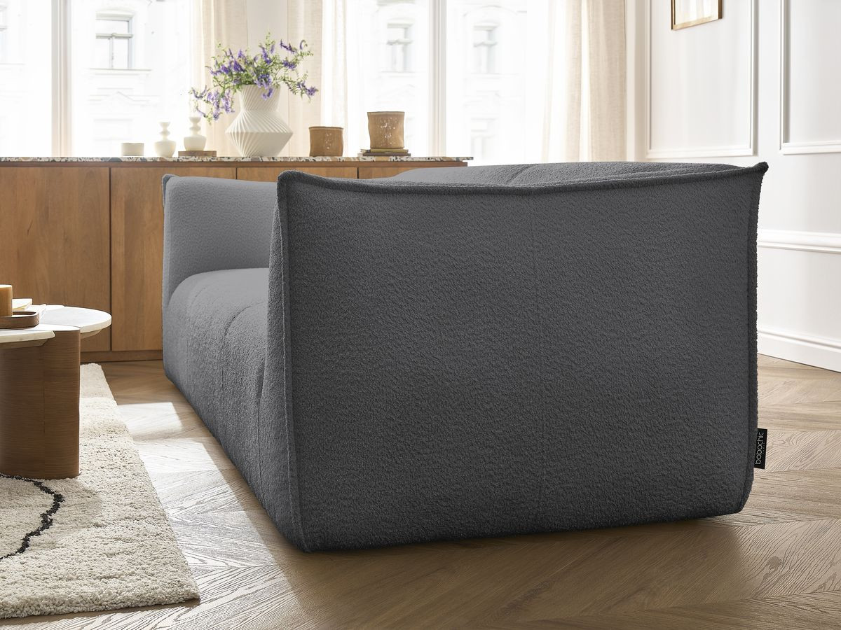 Ensemble canapé droit fixe 3 + 2 places + fauteuil GIORGIA tissu bouclette
