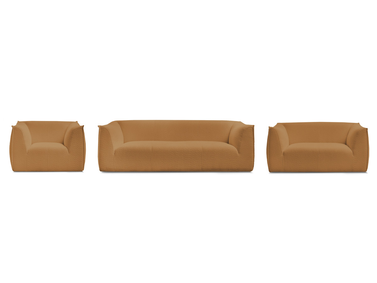 Ensemble canapé droit fixe 3 + 2 places + fauteuil GIORGIA tissu bouclette