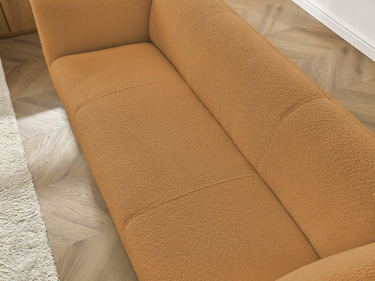 Ensemble canapé droit fixe 3 + 2 places + fauteuil GIORGIA tissu bouclette
