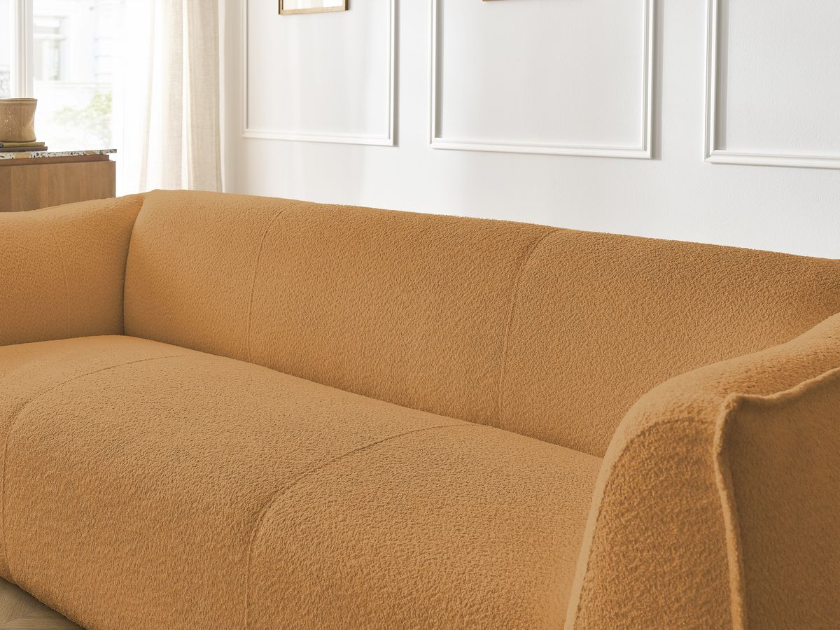 Ensemble canapé droit fixe 3 + 2 places + fauteuil GIORGIA tissu bouclette