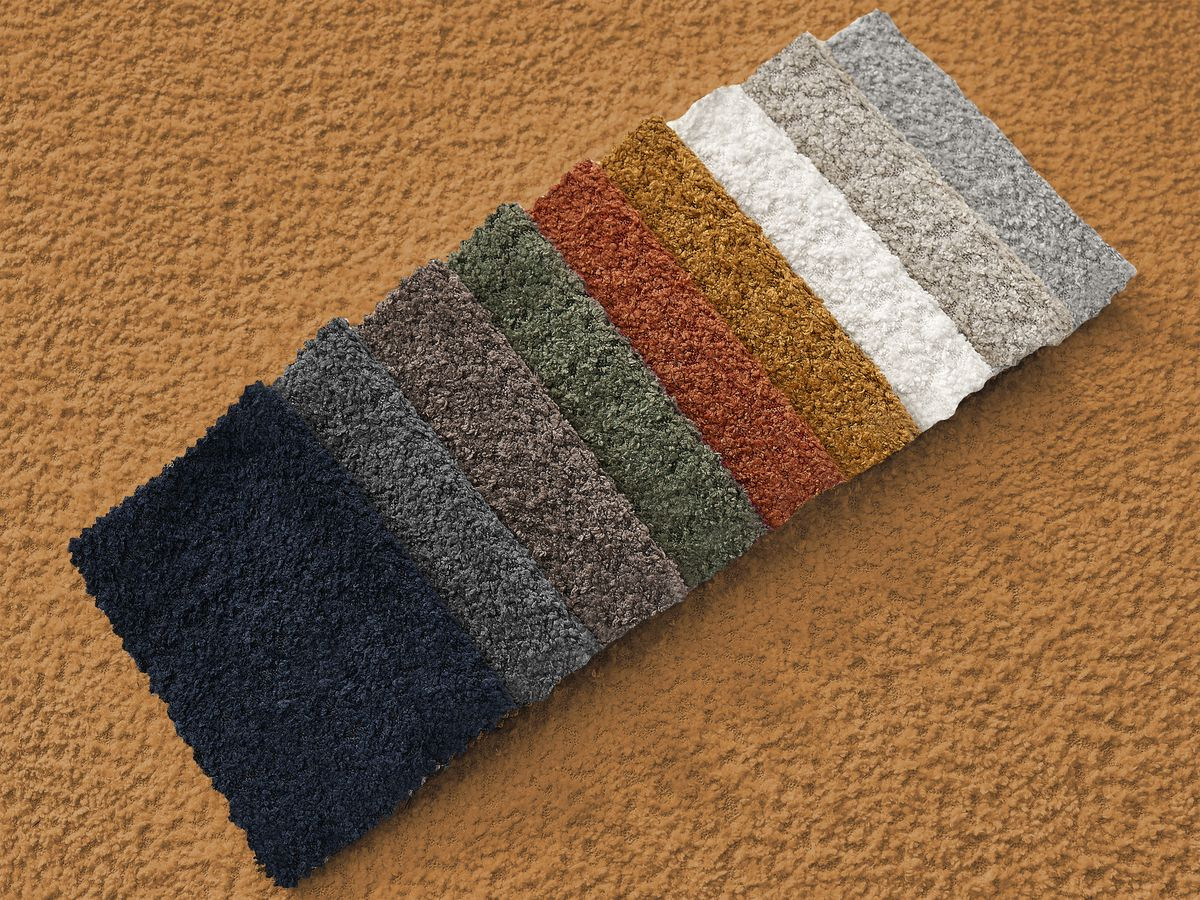 Ensemble canapé droit 3 + 2 places + fauteuil GIORGIA bouclette jaune — vue 4