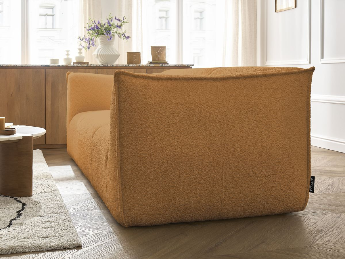 Ensemble canapé droit fixe 3 + 2 places + fauteuil GIORGIA tissu bouclette