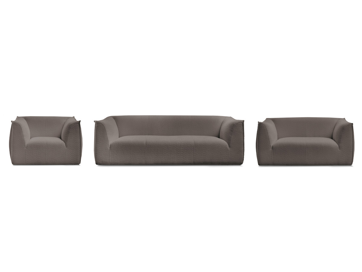 Ensemble canapé droit fixe 3 + 2 places + fauteuil GIORGIA tissu bouclette