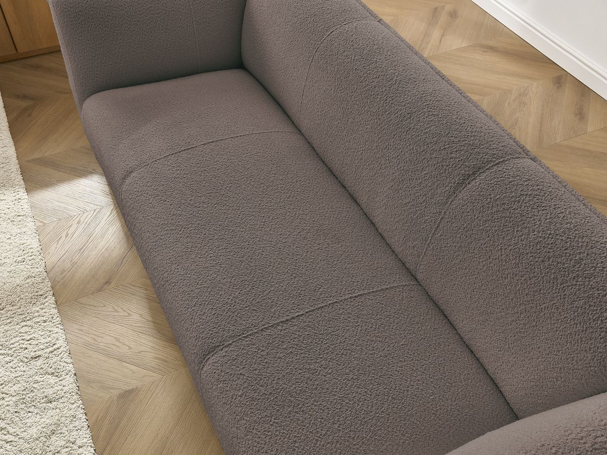 Ensemble canapé droit fixe 3 + 2 places + fauteuil GIORGIA tissu bouclette