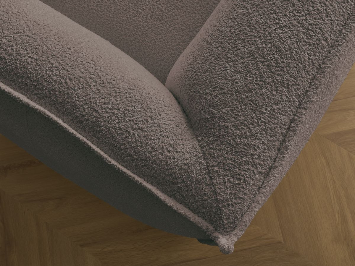 Ensemble canapé droit fixe 3 + 2 places + fauteuil GIORGIA tissu bouclette