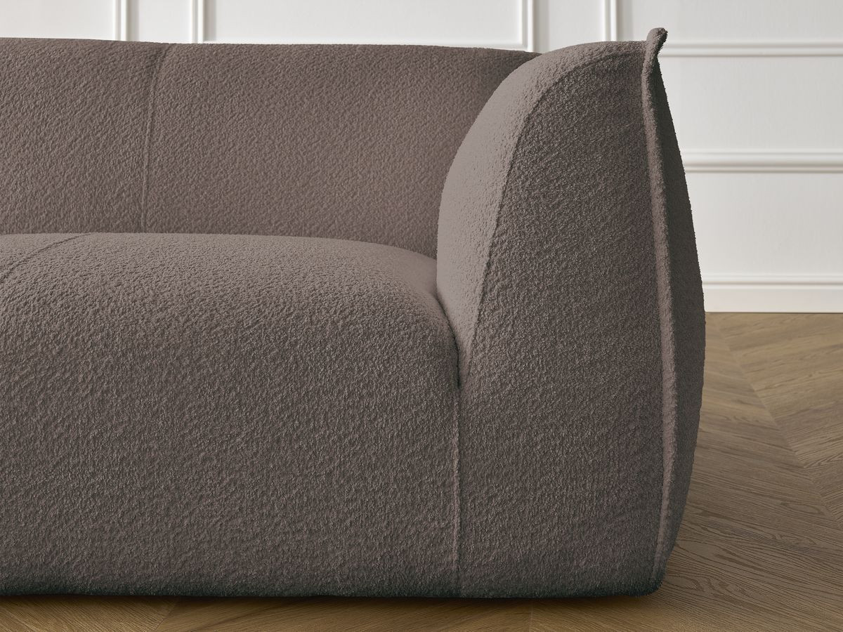 Ensemble canapé droit fixe 3 + 2 places + fauteuil GIORGIA tissu bouclette