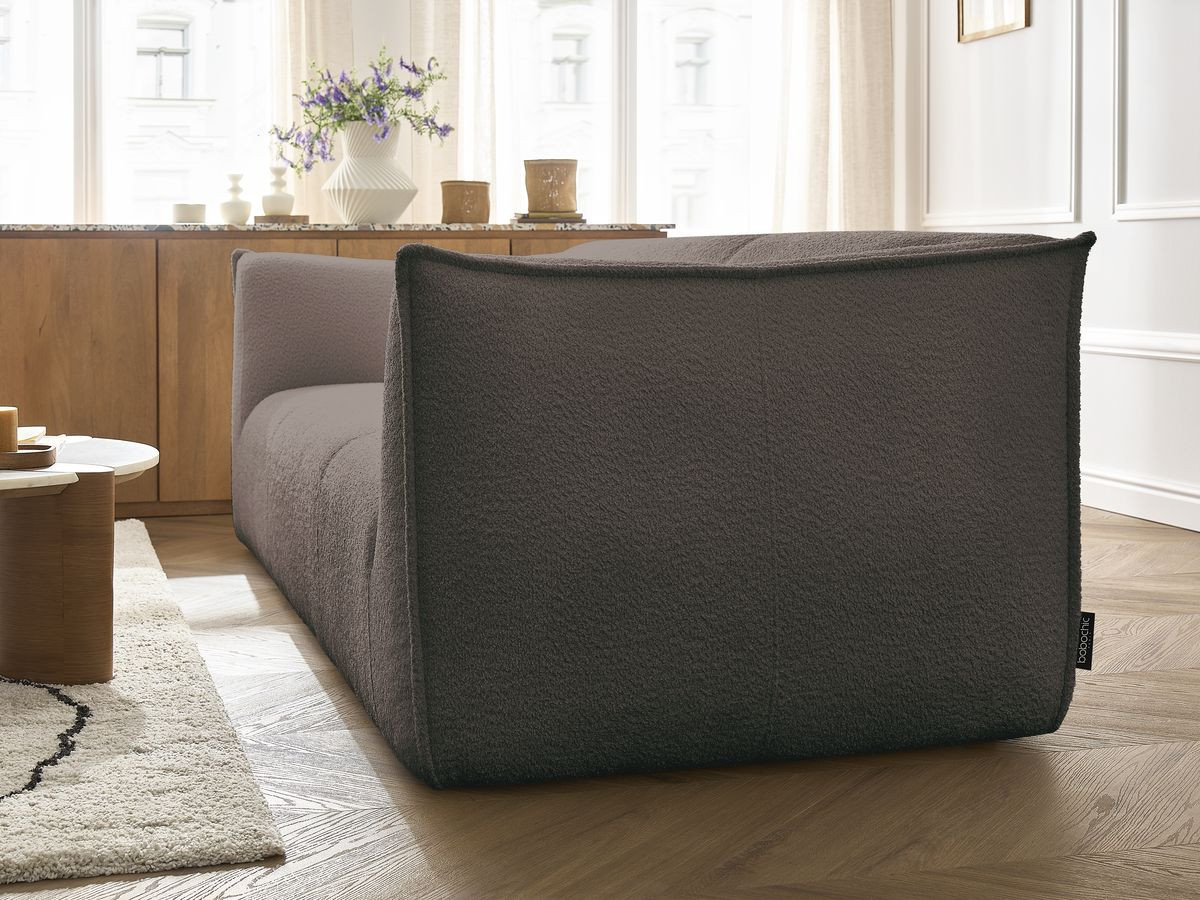 Ensemble canapé droit fixe 3 + 2 places + fauteuil GIORGIA tissu bouclette