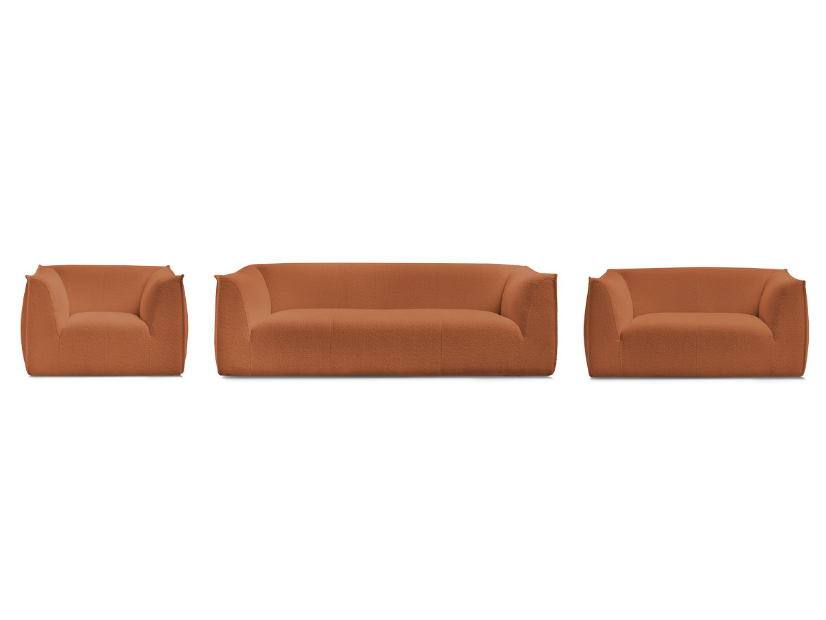 Ensemble canapé droit fixe 3 + 2 places + fauteuil GIORGIA tissu bouclette