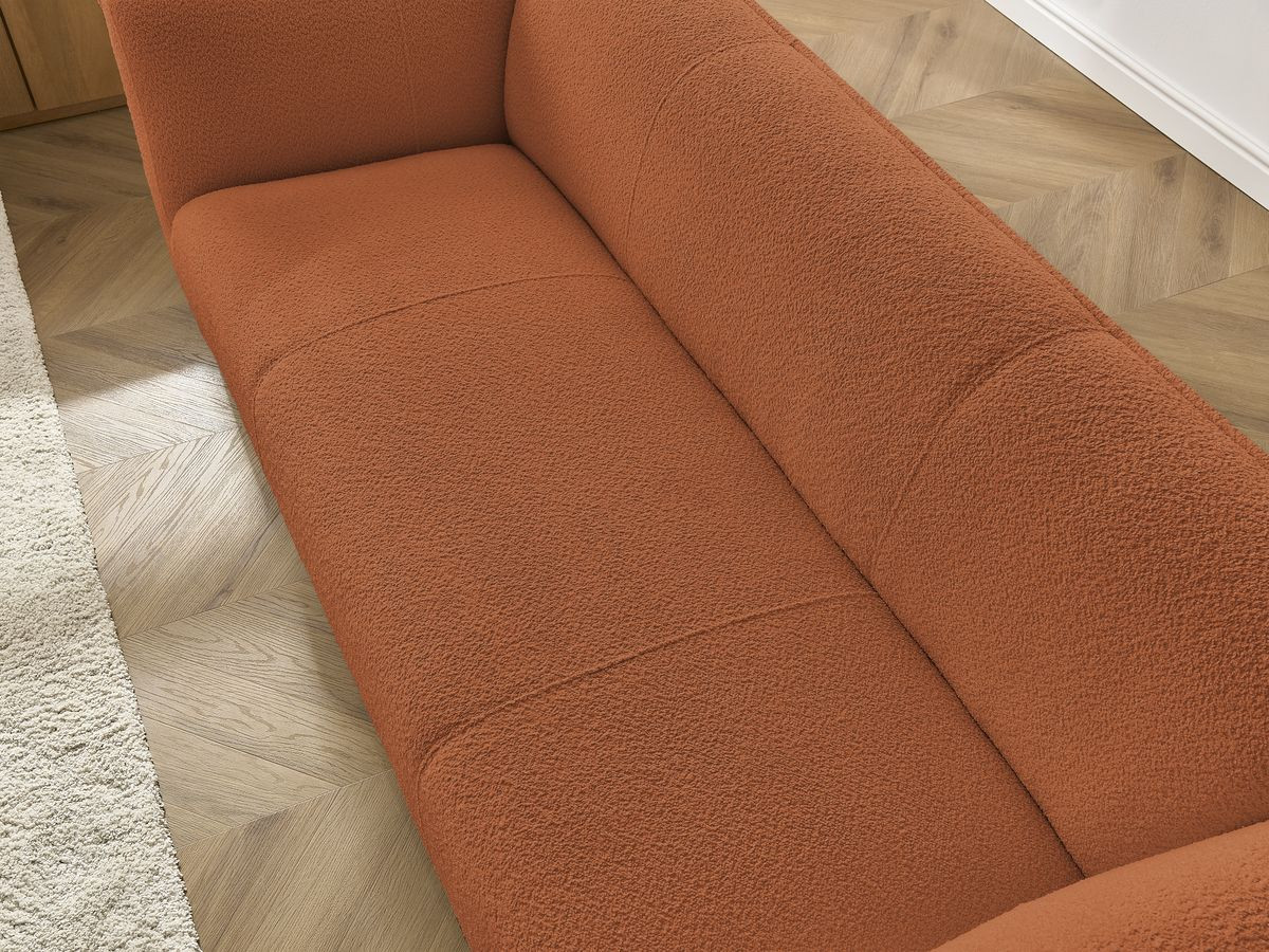Ensemble canapé droit fixe 3 + 2 places + fauteuil GIORGIA tissu bouclette