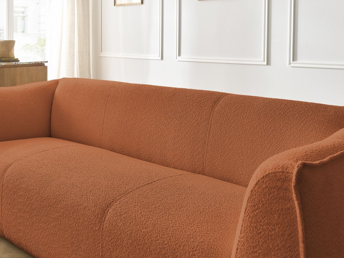 Ensemble canapé droit fixe 3 + 2 places + fauteuil GIORGIA tissu bouclette