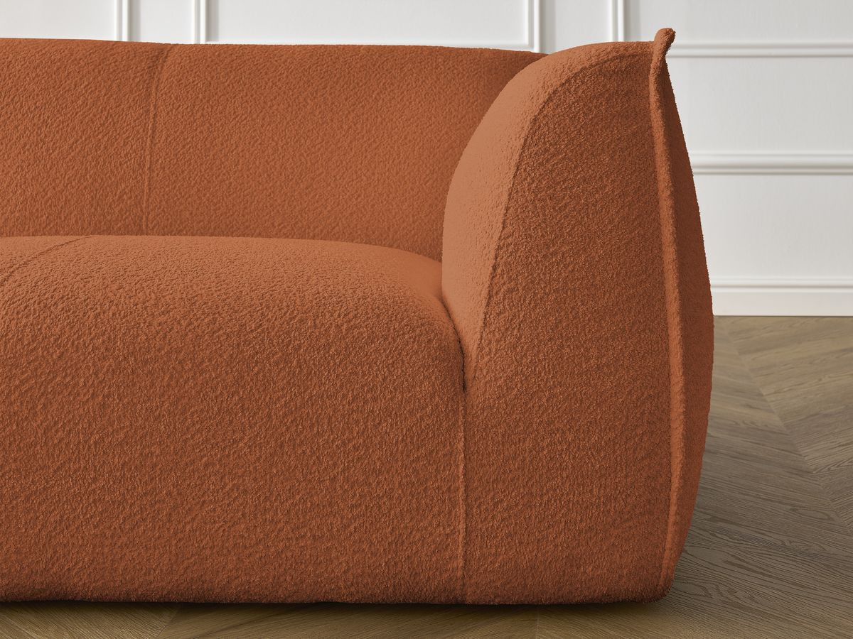 Ensemble canapé droit fixe 3 + 2 places + fauteuil GIORGIA tissu bouclette