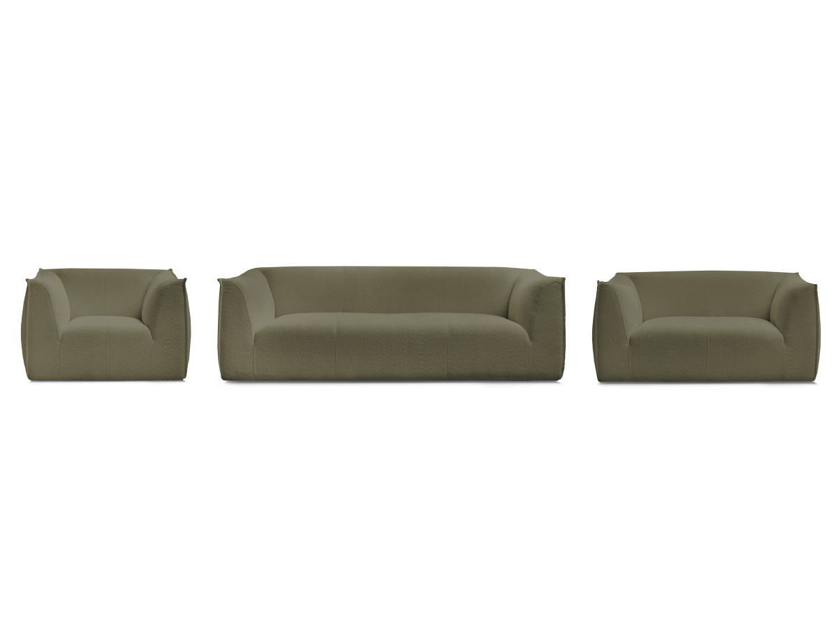 Ensemble canapé droit fixe 3 + 2 places + fauteuil GIORGIA tissu bouclette