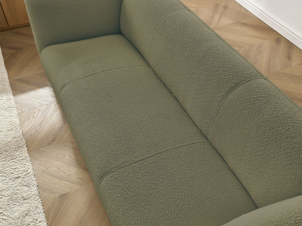 Ensemble canapé droit fixe 3 + 2 places + fauteuil GIORGIA tissu bouclette