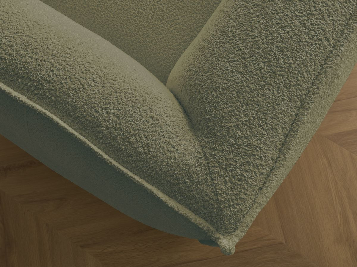 Ensemble canapé droit fixe 3 + 2 places + fauteuil GIORGIA tissu bouclette