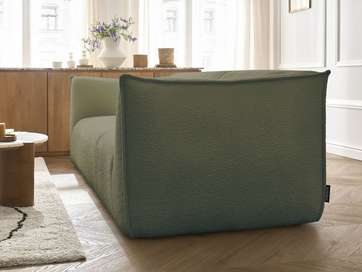 Ensemble canapé droit fixe 3 + 2 places + fauteuil GIORGIA tissu bouclette
