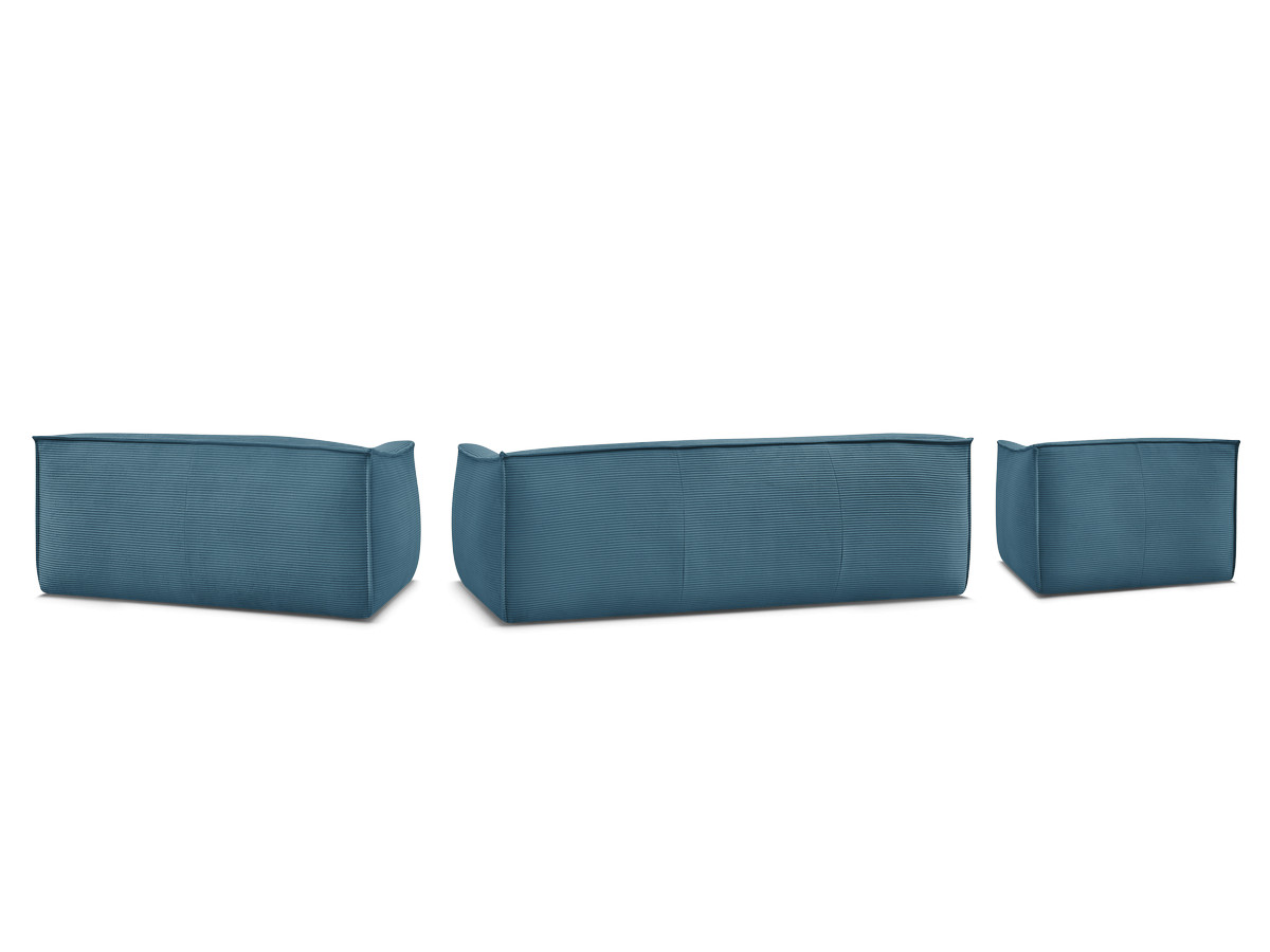 Ensemble canapé droit fixe 3 + 2 places + fauteuil GIORGIA velours côtelé