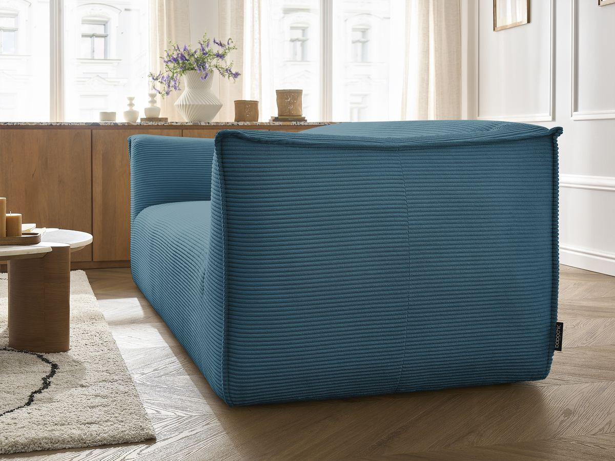 Ensemble canapé droit fixe 3 + 2 places + fauteuil GIORGIA velours côtelé