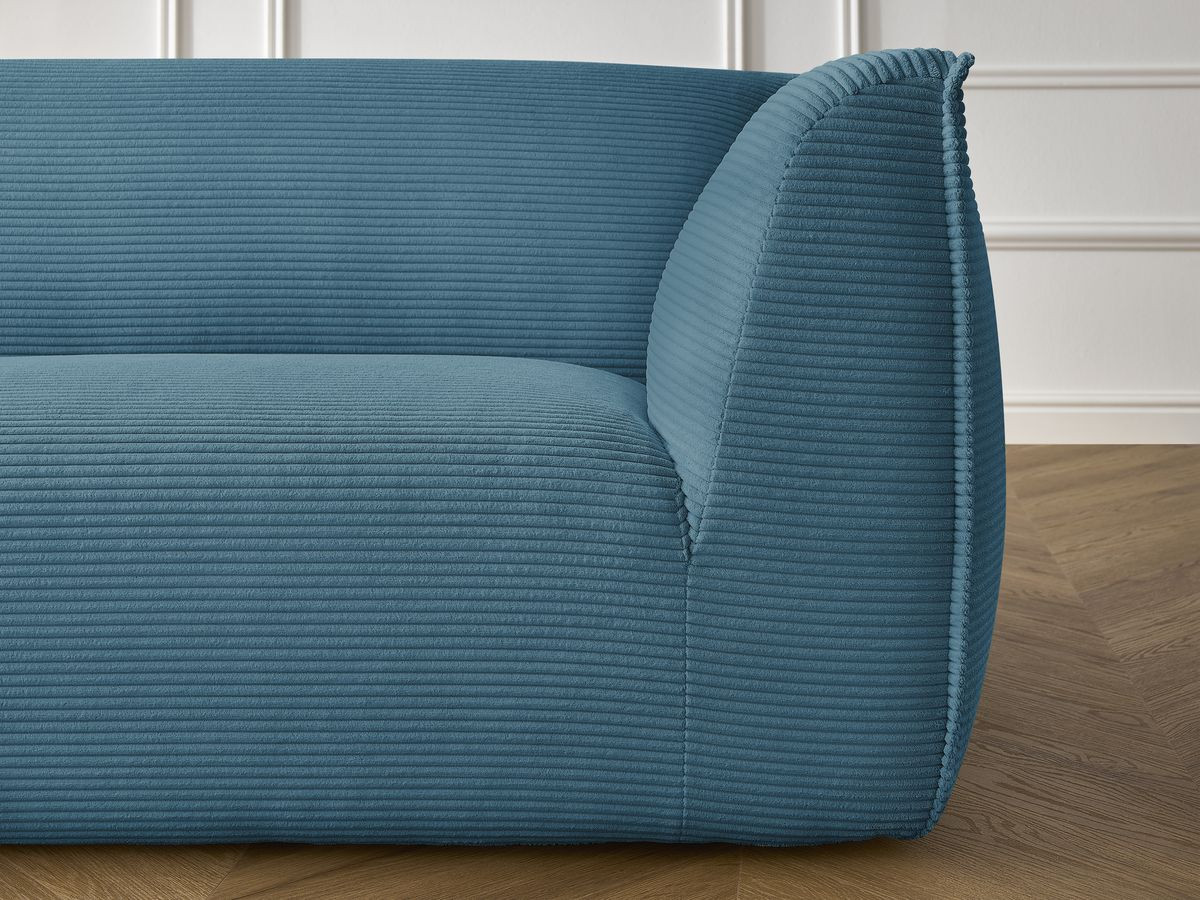 Ensemble canapé droit fixe 3 + 2 places + fauteuil GIORGIA velours côtelé