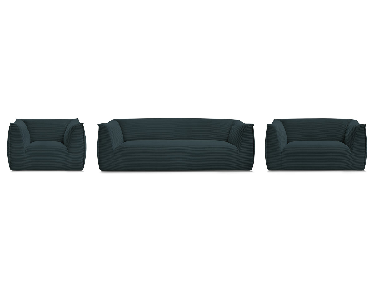 Ensemble canapé droit fixe 3 + 2 places + fauteuil GIORGIA velours côtelé