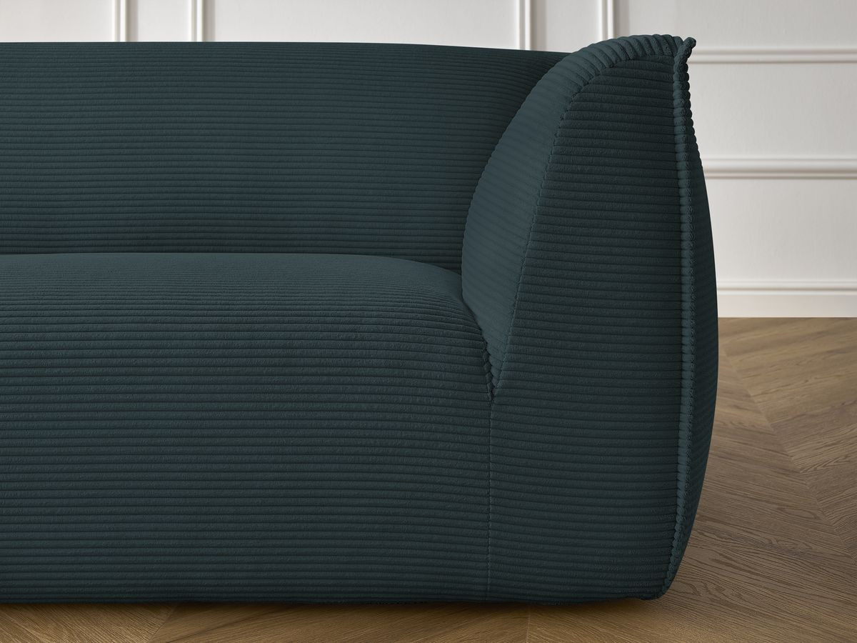 Ensemble canapé droit fixe 3 + 2 places + fauteuil GIORGIA velours côtelé