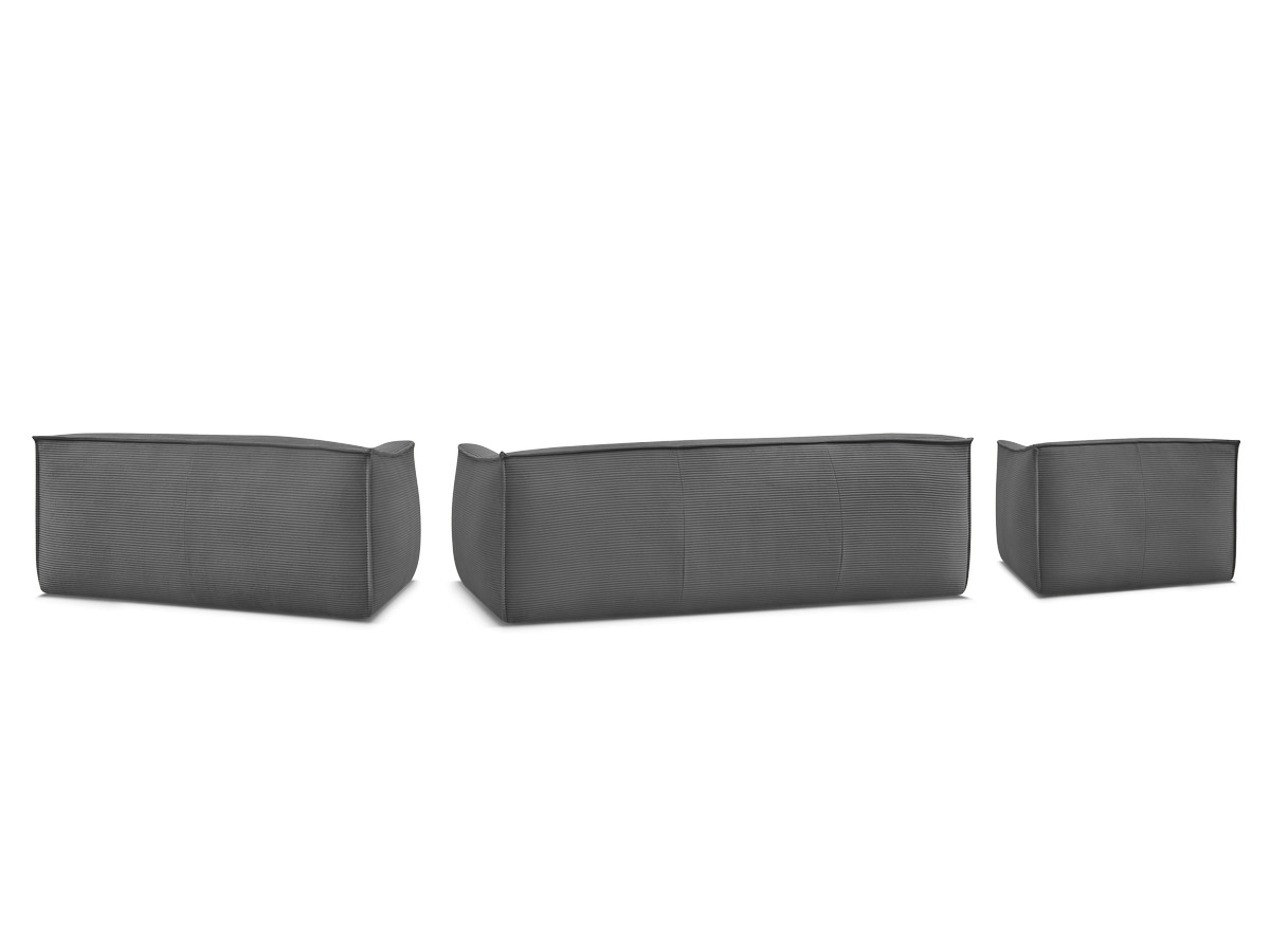 Ensemble canapé droit fixe 3 + 2 places + fauteuil GIORGIA velours côtelé