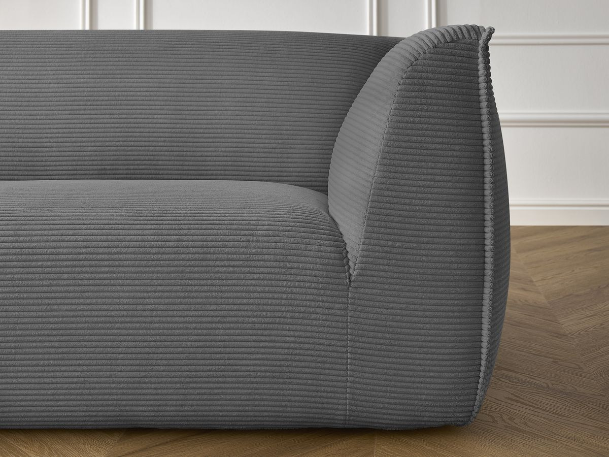 Ensemble canapé droit fixe 3 + 2 places + fauteuil GIORGIA velours côtelé