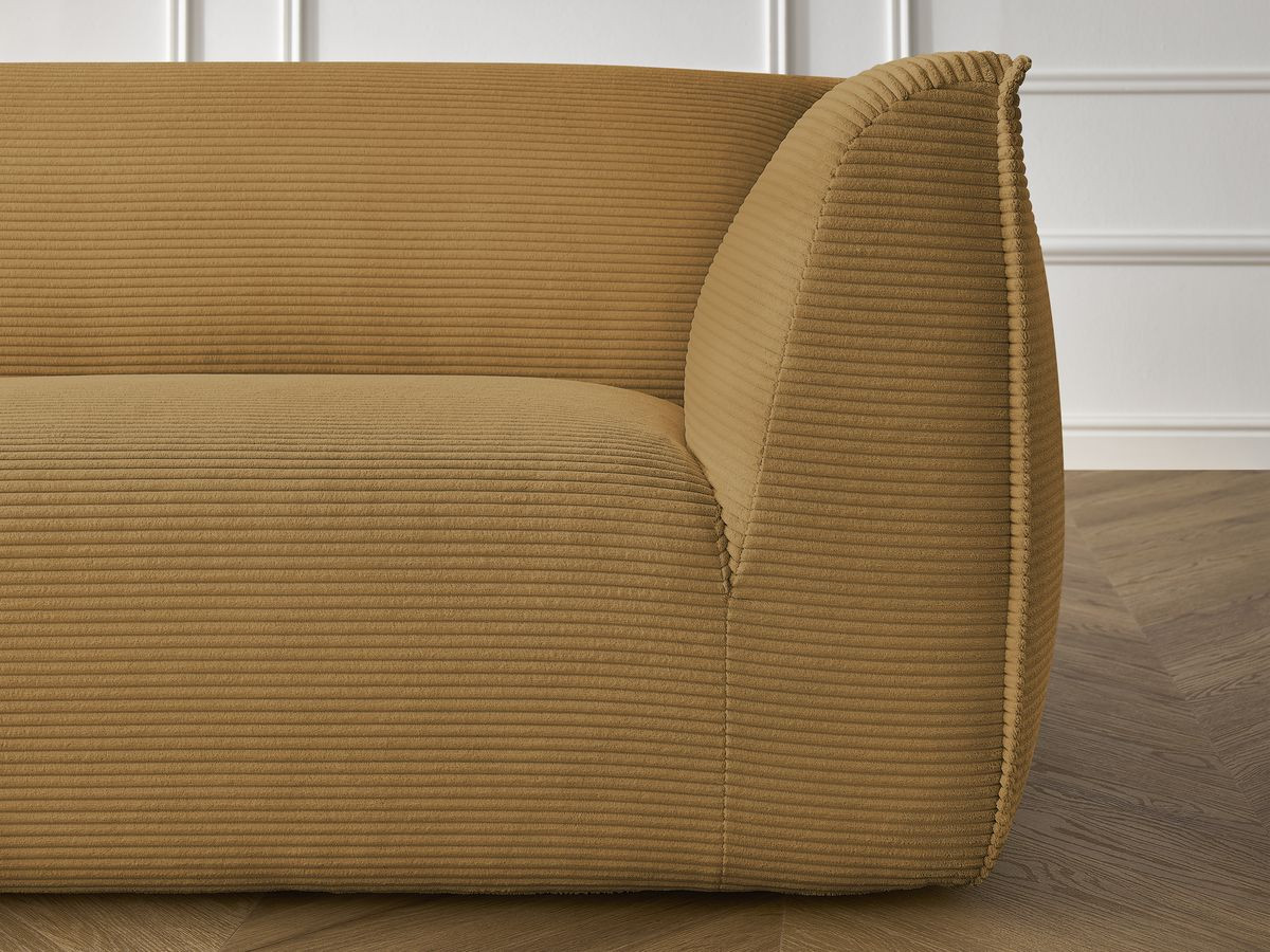 Ensemble canapé droit fixe 3 + 2 places + fauteuil GIORGIA velours côtelé