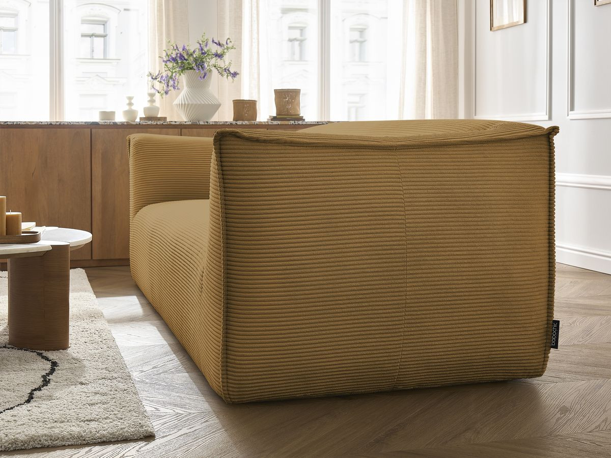 Ensemble canapé droit fixe 3 + 2 places + fauteuil GIORGIA velours côtelé