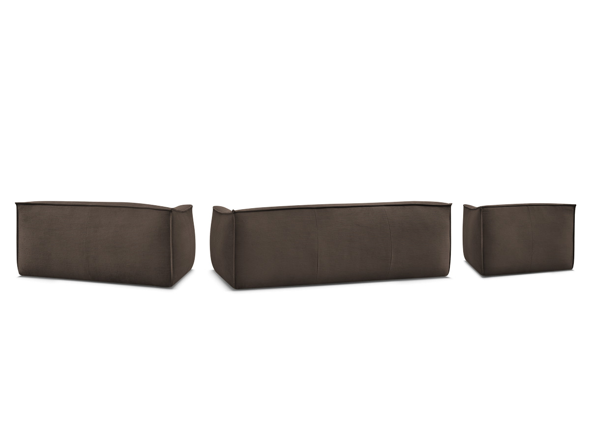 Ensemble canapé droit fixe 3 + 2 places + fauteuil GIORGIA velours côtelé
