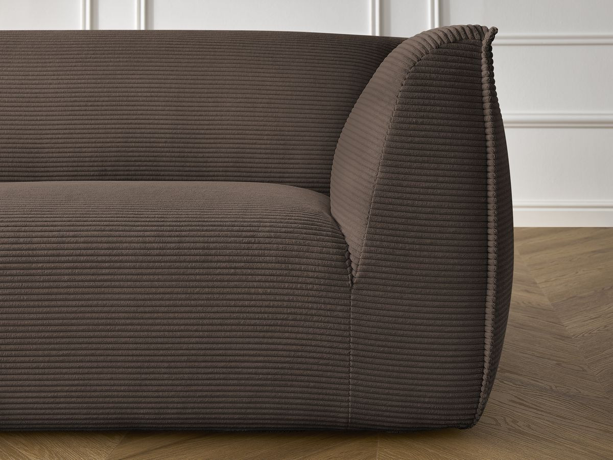 Ensemble canapé droit fixe 3 + 2 places + fauteuil GIORGIA velours côtelé