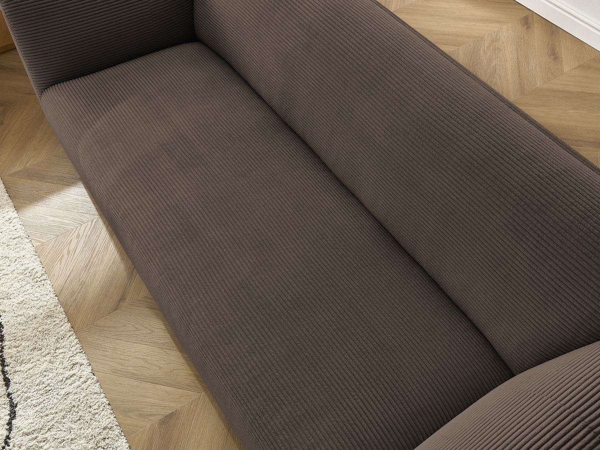 Ensemble canapé droit fixe 3 + 2 places + fauteuil GIORGIA velours côtelé