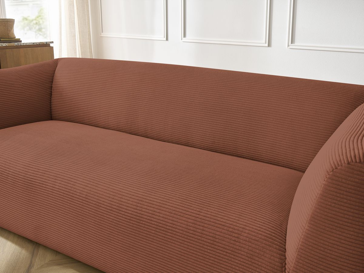 Ensemble canapé droit fixe 3 + 2 places + fauteuil GIORGIA velours côtelé