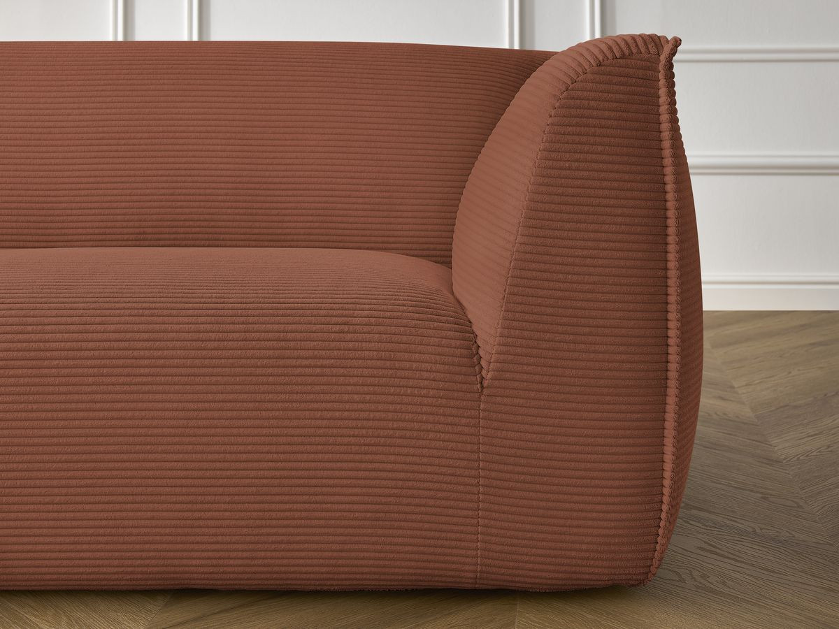 Ensemble canapé droit fixe 3 + 2 places + fauteuil GIORGIA velours côtelé