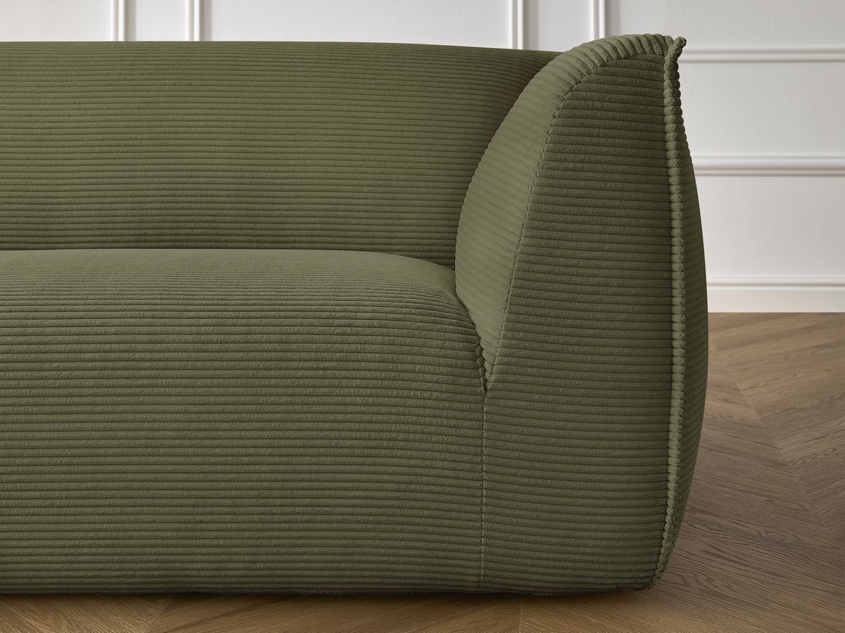 Ensemble canapé droit fixe 3 + 2 places + fauteuil GIORGIA velours côtelé
