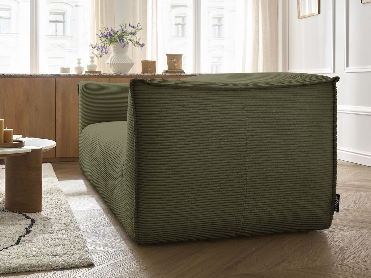 Ensemble canapé droit fixe 3 + 2 places + fauteuil GIORGIA velours côtelé