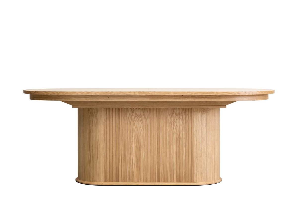 MALMOUSQUE set met uitschuifbare eettafel 210 tot 270 cm + 6 BASTIDE stoelen in massief eiken fineer