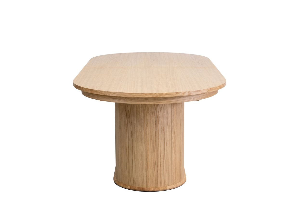 MALMOUSQUE set met uitschuifbare eettafel 210 tot 270 cm + 6 BASTIDE stoelen in massief eiken fineer