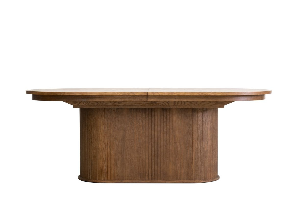 MALMOUSQUE set met uitschuifbare eettafel 210 tot 270 cm + 6 BASTIDE stoelen in massief eiken fineer
