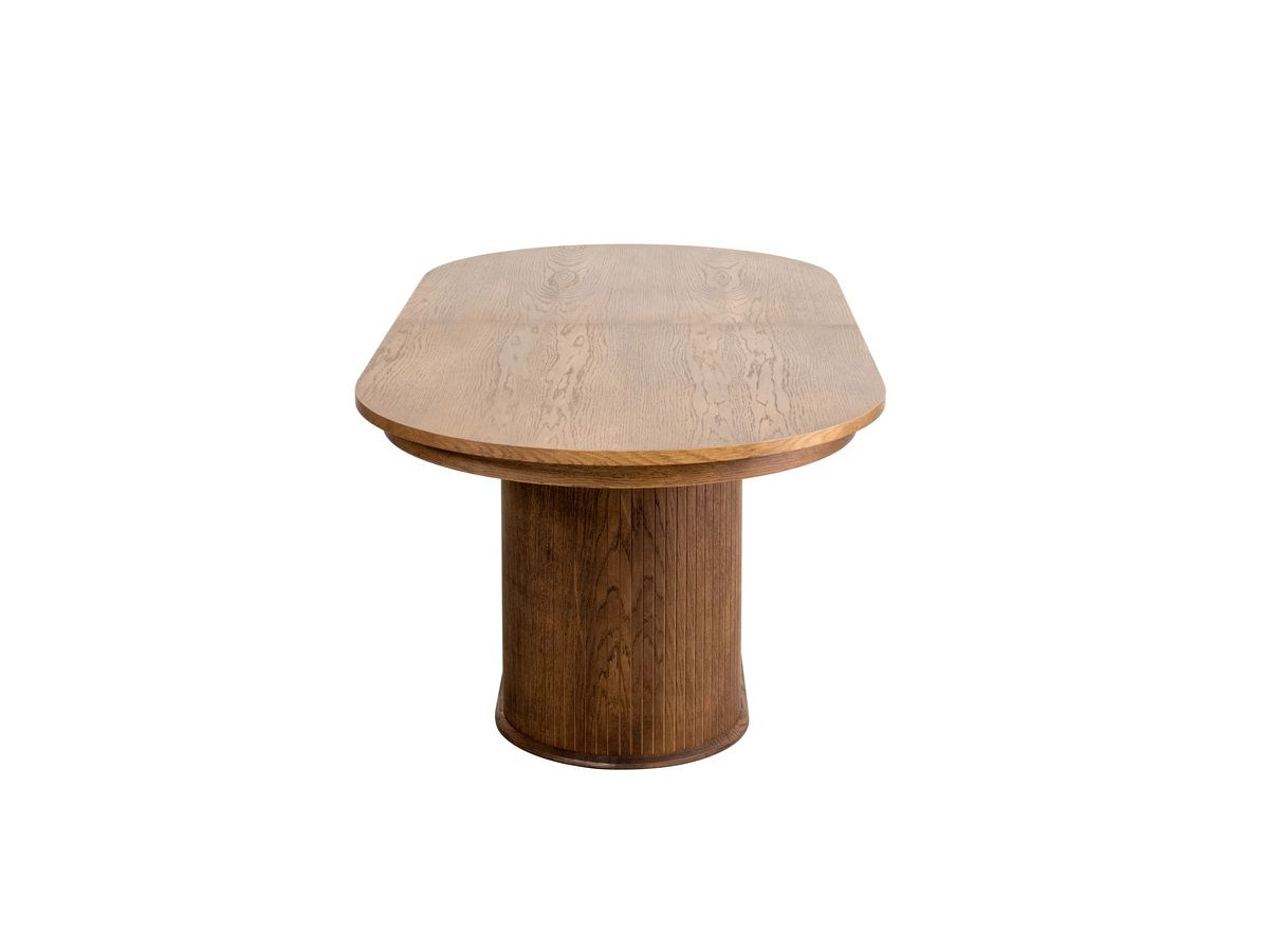 MALMOUSQUE set met uitschuifbare eettafel 210 tot 270 cm + 6 BASTIDE stoelen in massief eiken fineer