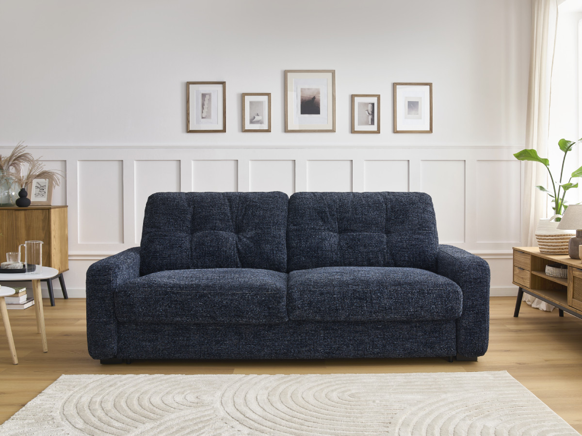 Canapé droit convertible CHARLES bleu foncé — vue 5