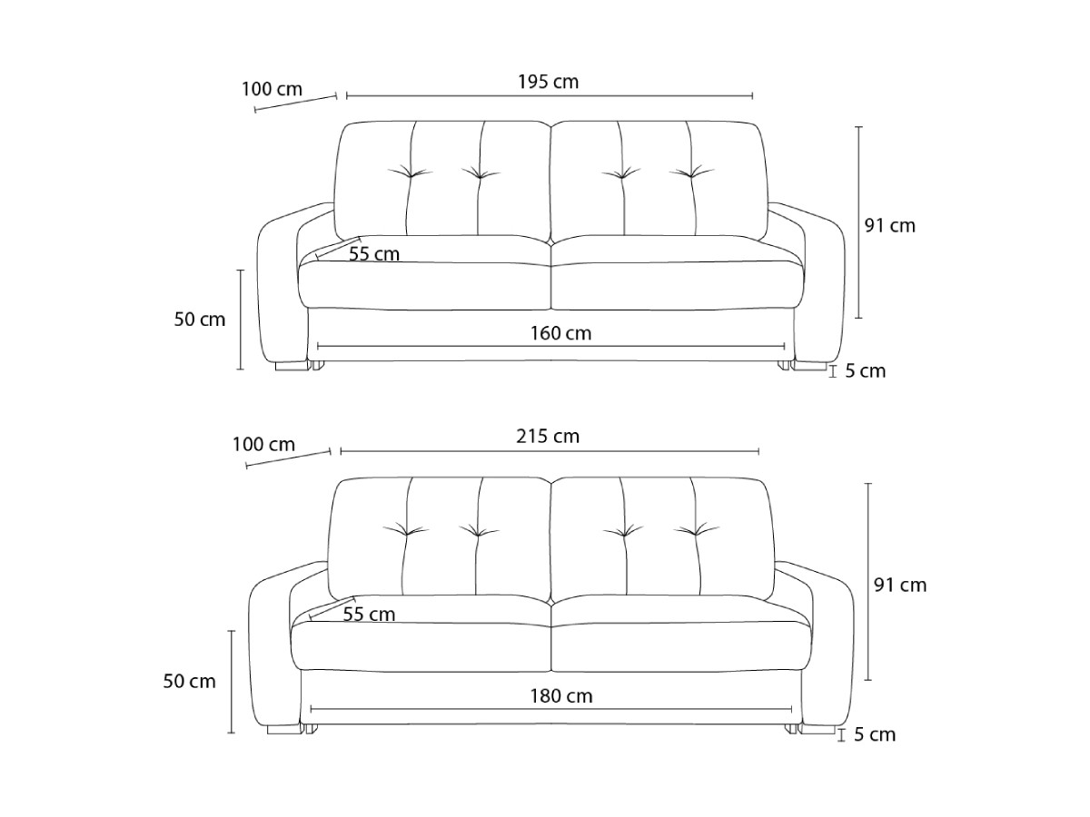 Canapé droit convertible ouverture express CHARLES