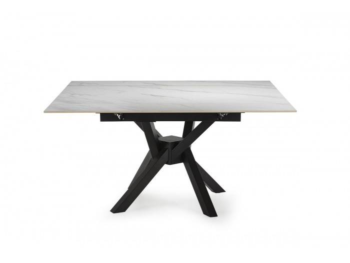 Table à manger carrée extensible 90 à 150 cm LENA plateau céramique